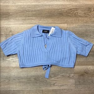 Cider Blue Knit cropped top. Size XXL.